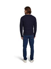 Raging Bull Blue Chunky Cable Crew Neck Jumper - Image 2 of 4