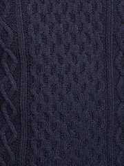 Raging Bull Blue Chunky Cable Crew Neck Jumper - Image 4 of 4