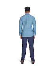 Raging Bull Blue Long Sleeve 100% Cotton Diamond Pattern Shirt - Image 2 of 7