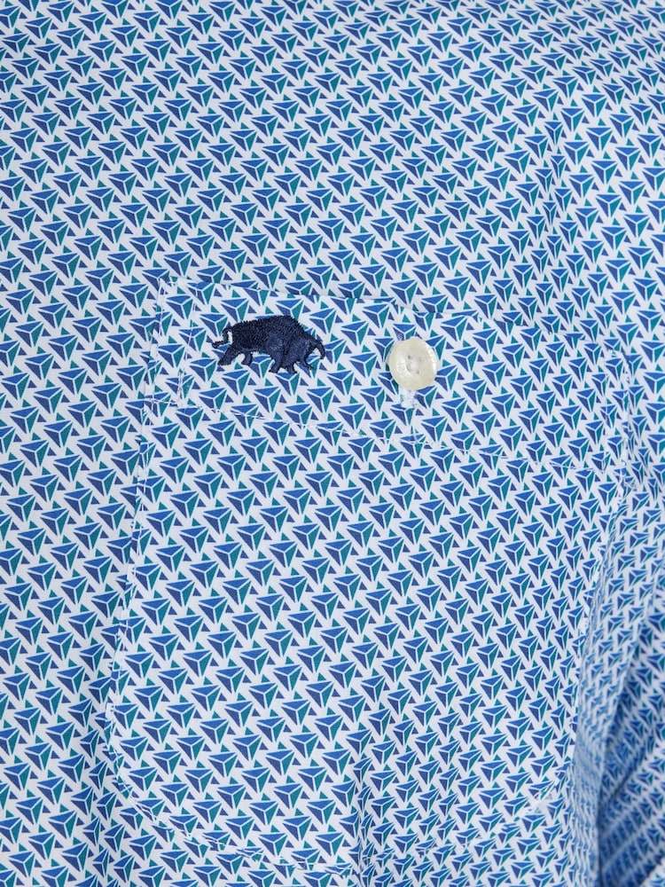 Raging Bull Long Sleeve 100% Cotton Triangle Geometric Shirt - Image 7 of 7
