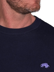Raging Bull Blue Classic Crew Neck Knit Jumper - Image 3 of 5