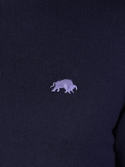 Raging Bull Blue Classic Crew Neck Knit Jumper - Image 5 of 5