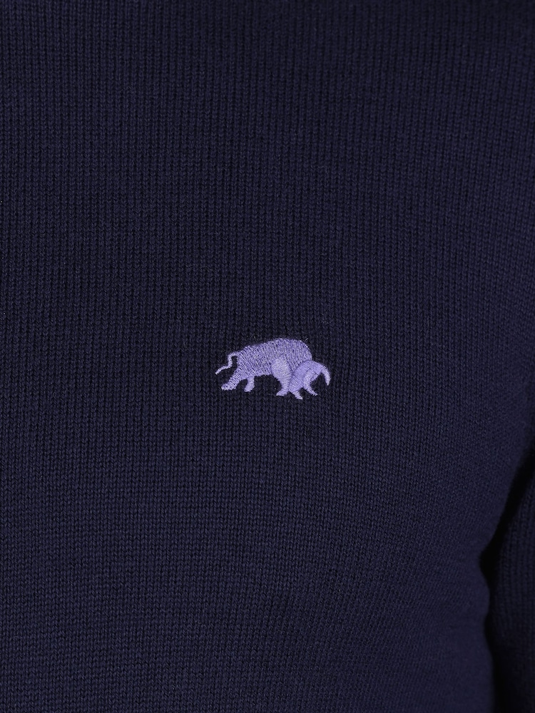 Raging Bull Blue Classic Crew Neck Knit Jumper - Image 5 of 5