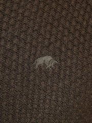 Raging Bull Green Chunky Textured Quarter Zip Jumper - Image 5 of 5