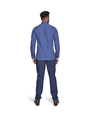 Raging Bull Blue Long Sleeve Leaf Print 100% Cotton Shirt - Image 2 of 7