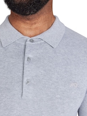 Raging Bull Grey Classic Knitted 100% Cotton Polo Shirt - Image 4 of 6