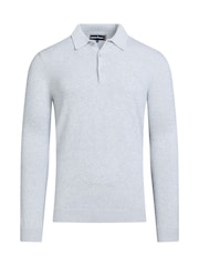 Raging Bull Grey Classic Knitted 100% Cotton Polo Shirt - Image 5 of 6