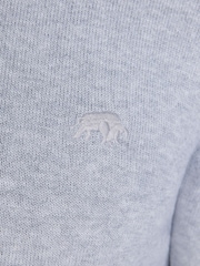 Raging Bull Grey Classic Knitted 100% Cotton Polo Shirt - Image 6 of 6