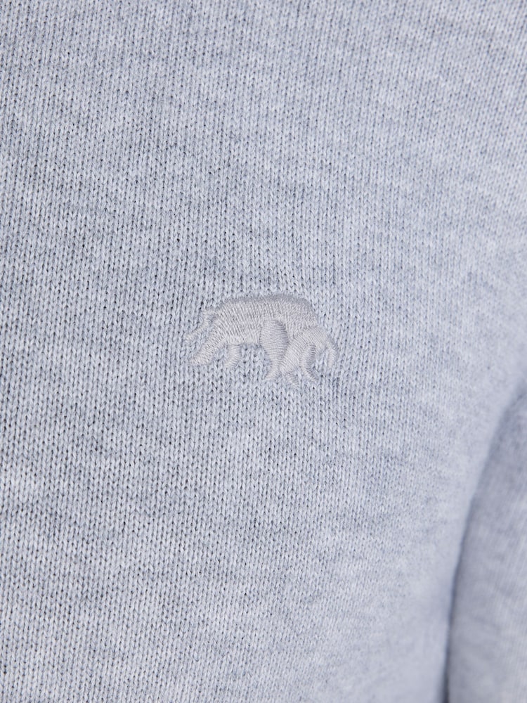 Raging Bull Grey Classic Knitted 100% Cotton Polo Shirt - Image 6 of 6