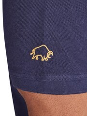 Raging Bull Blue Cut And Sew Panel Pique 100% Cotton Polo Shirt - Image 4 of 7
