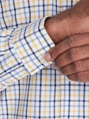 Raging Bull Yellow Long Sleeve 100% Cotton Micro Gingham Shirt - Image 3 of 7