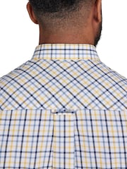 Raging Bull Yellow Long Sleeve 100% Cotton Micro Gingham Shirt - Image 4 of 7