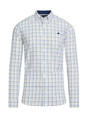 Raging Bull Yellow Long Sleeve 100% Cotton Micro Gingham Shirt - Image 6 of 7