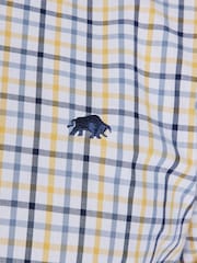 Raging Bull Yellow Long Sleeve 100% Cotton Micro Gingham Shirt - Image 7 of 7
