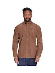Raging Bull Long Sleeve 100% Cotton Corduroy Brown Shirt - Image 1 of 7