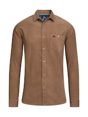 Raging Bull Long Sleeve 100% Cotton Corduroy Brown Shirt - Image 6 of 7