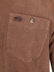 Raging Bull Long Sleeve 100% Cotton Corduroy Brown Shirt - Image 7 of 7