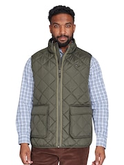 Raging Bull Green Patch Pocket Quilted Gilet - Image 1 of 6
