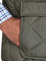 Raging Bull Green Patch Pocket Quilted Gilet - Image 4 of 6