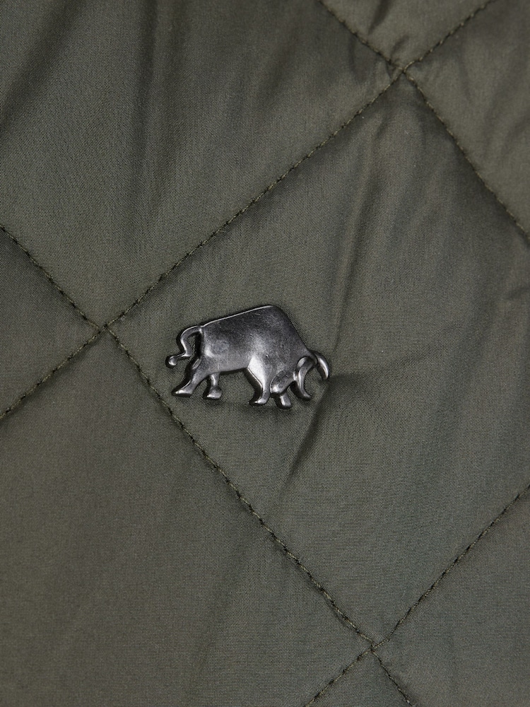 Raging Bull Green Patch Pocket Quilted Gilet - Image 6 of 6