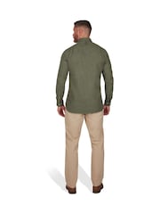 Raging Bull Green Long Sleeve Brushed Twill 100% Cotton Shirt - Image 2 of 7