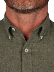 Raging Bull Green Long Sleeve Brushed Twill 100% Cotton Shirt - Image 3 of 7