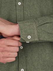 Raging Bull Green Long Sleeve Brushed Twill 100% Cotton Shirt - Image 5 of 7