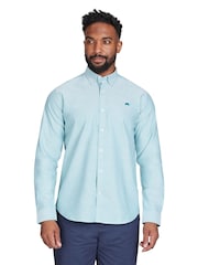 Raging Bull Green Long Sleeve Classic Oxford 100% Cotton Shirt - Image 1 of 7