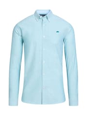 Raging Bull Green Long Sleeve Classic Oxford 100% Cotton Shirt - Image 6 of 7