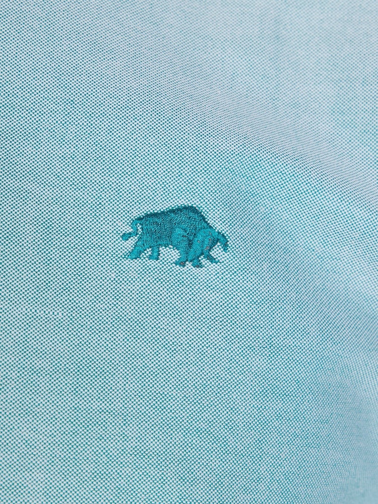 Raging Bull Green Long Sleeve Classic Oxford 100% Cotton Shirt - Image 7 of 7