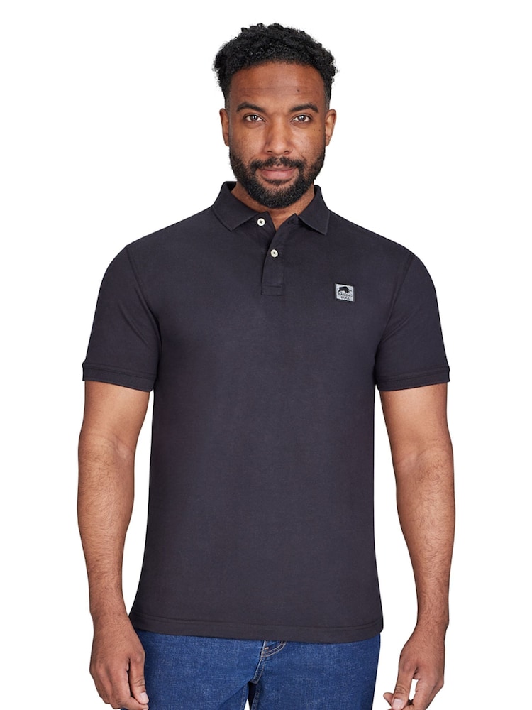 Raging Bull Patch Jersey 100% Cotton Black Polo Shirt - Image 1 of 5