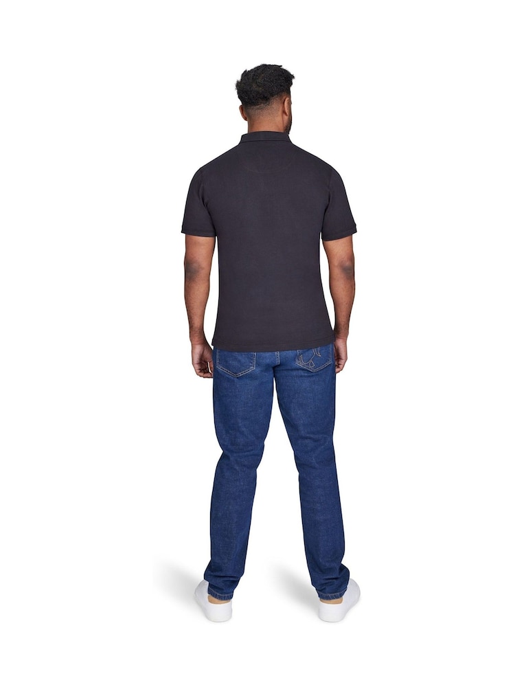 Raging Bull Patch Jersey 100% Cotton Black Polo Shirt - Image 2 of 5