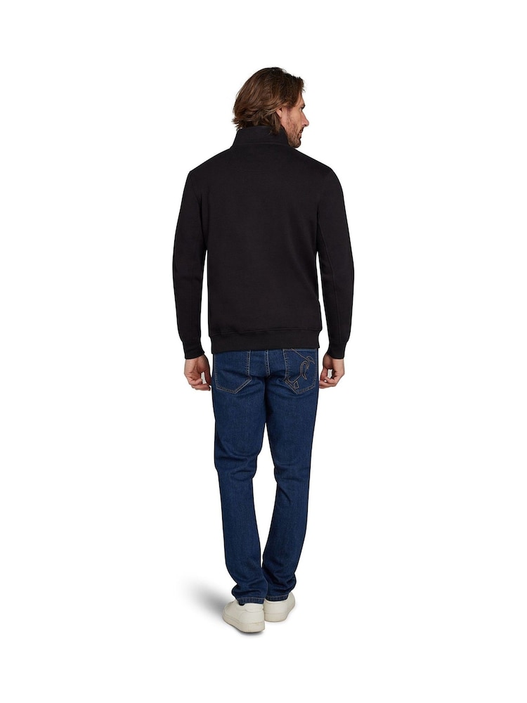 Raging Bull Tonal Embroidered 100% Cotton Quarter Zip Black Sweatshirt - Image 2 of 4