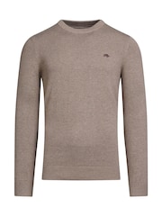 Raging Bull Classic Crew Neck Knit Brown Jumper - Image 3 of 4