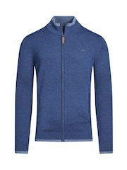 Raging Bull modra Zip skozi 100% bombaž pletena jopa - Slika 7 iz 7