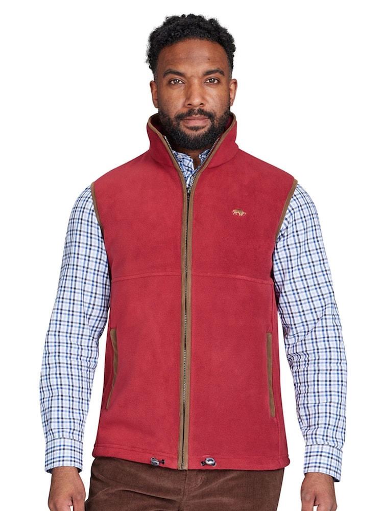 Raging Bull Red Fleece Gilet - Image 1 of 7