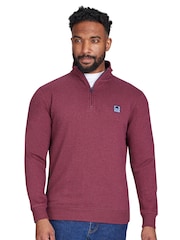 Raging Bull Red Classic Woven Patch Quarter Zip Sweatshirt - Image 1 of 4