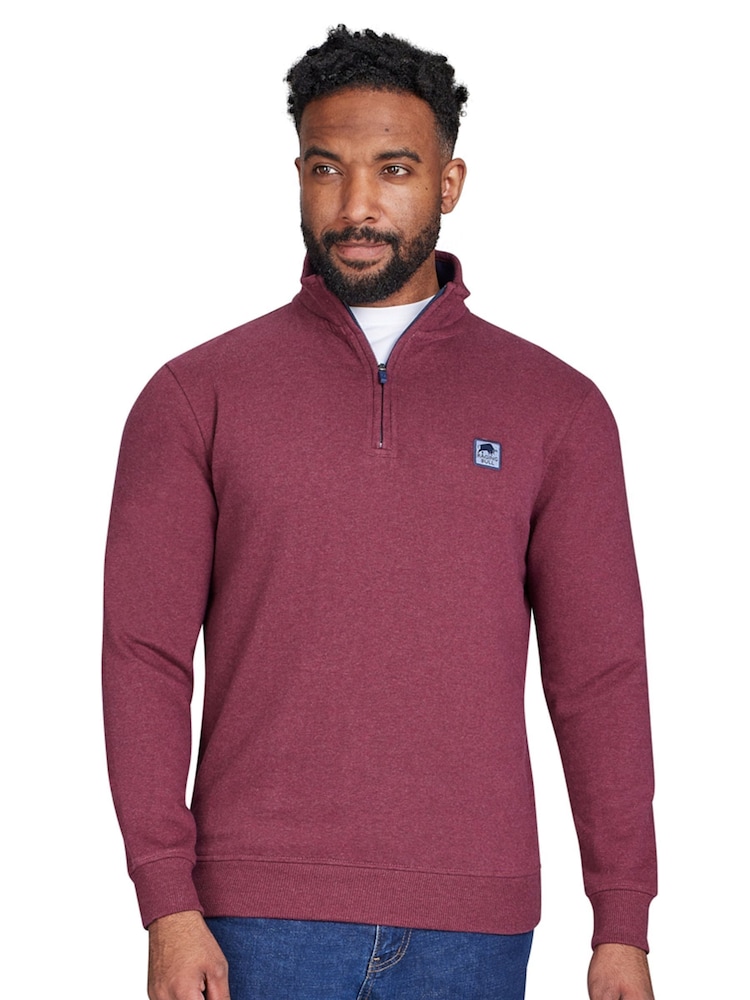 Raging Bull Red Classic Woven Patch Quarter Zip Sweatshirt - Image 1 of 4