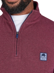 Raging Bull Red Classic Woven Patch Quarter Zip Sweatshirt - Image 3 of 4
