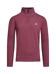 Raging Bull Red Classic Woven Patch Quarter Zip Sweatshirt - Image 4 of 4