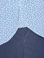 Raging Bull Blue Long Sleeve 100% Cotton Pentagon Pattern Shirt - Image 5 of 7