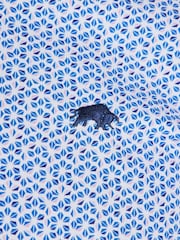 Raging Bull Blue Long Sleeve 100% Cotton Pentagon Pattern Shirt - Image 7 of 7