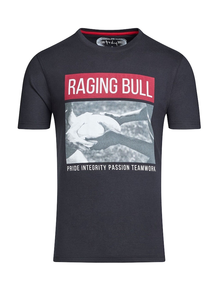Raging Bull Teamwork 100% Cotton Black T-Shirt - Image 5 of 5 Raging Bull Teamwork 100% Cotton Black T-Shirt - Image 5 of 5