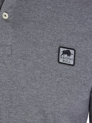 Raging Bull Grey Long Sleeve Classic Patch Pique Polo Shirt - Image 5 of 5