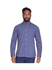 Raging Bull Blue Long Sleeve Geo Print 100% Cotton Shirt - Image 1 of 7