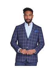 Raging Bull Blue Checked Wool Blazer - Image 1 of 7