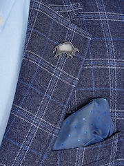 Raging Bull Blue Checked Wool Blazer - Image 3 of 7