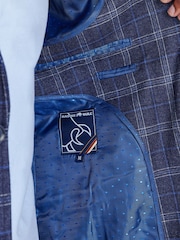 Raging Bull Blue Checked Wool Blazer - Image 6 of 7