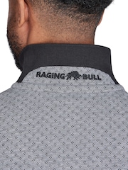 Raging Bull Jaquard Pique 100% Cotton Black Polo Shirt - Image 3 of 5