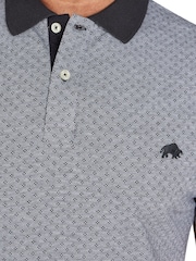 Raging Bull Jaquard Pique 100% Cotton Black Polo Shirt - Image 4 of 5
